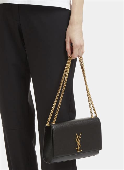 ysl black patent leather bag|ysl kate medium chain bag.